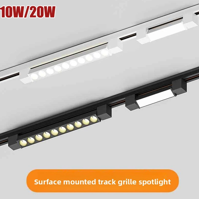 

LED Track Lighting System - Adjustable Spotlight & Floodlight for Home Shop Ceiling, High Bright Rail Lamp Decor