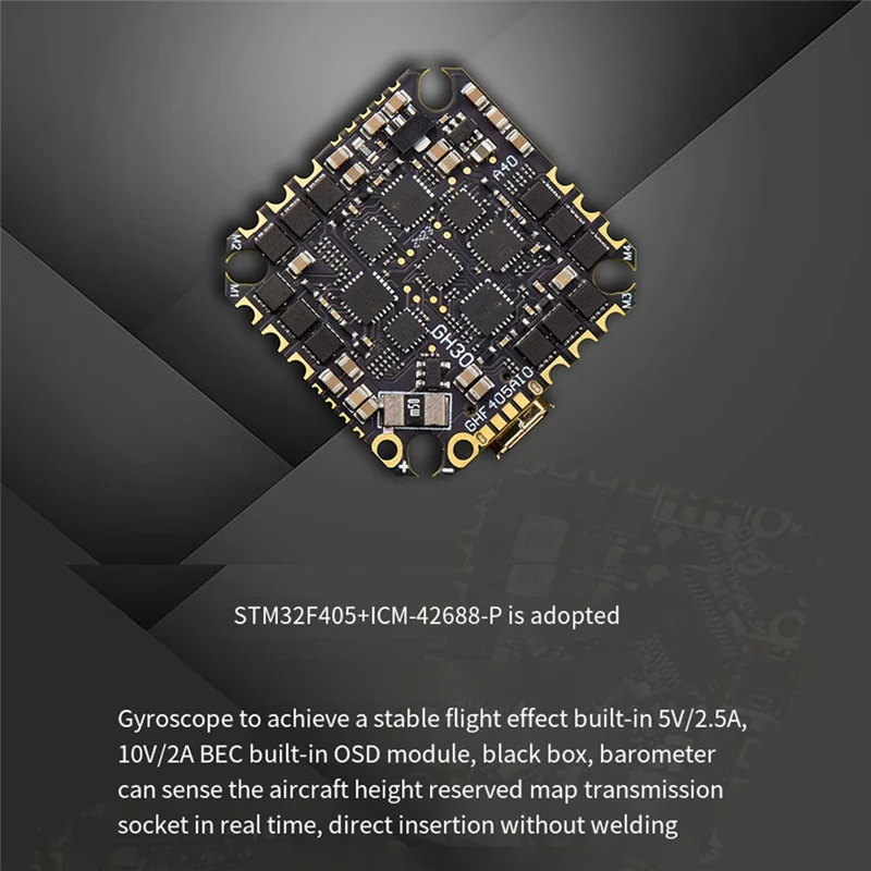 B24B GHF405AIO-HD 40A AIO Flight Controller F405 F4 Build-In OSD Blheli-S ESC 2-6S Lipo For RC FPV Toothpick Racing Drone