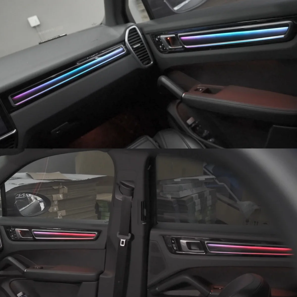 Ouchuangbo Ambient Light For Cayenne LHD RHD 2018-2023 Dynamic Atmosphere led Environmental Lamp Backlight trim kit carmoodlight