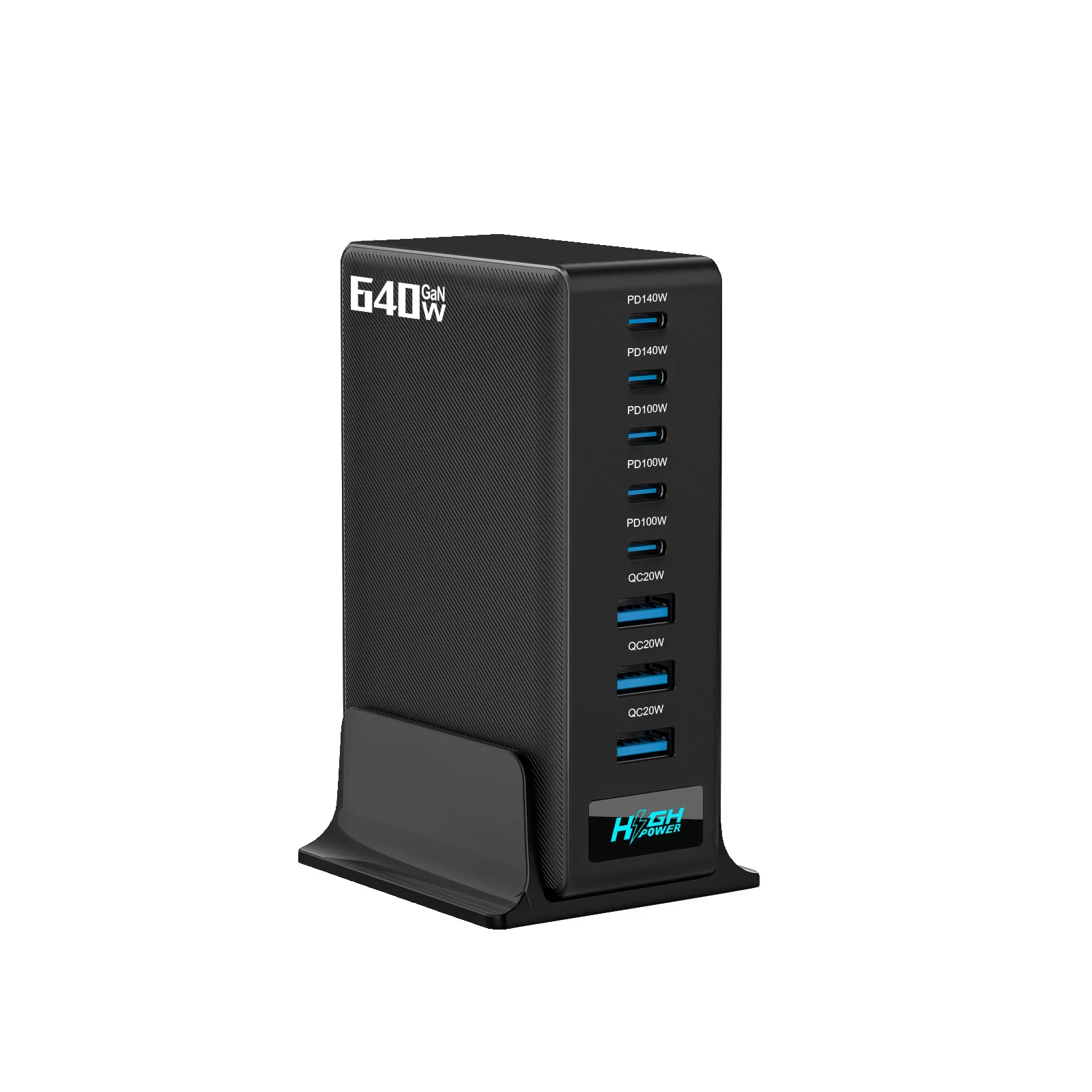 640W GaN Multi port Desktop Phone Charger PD 140W Fast Charging Power Adapter For Laptop Phone13 14 15 16 17  Tablet