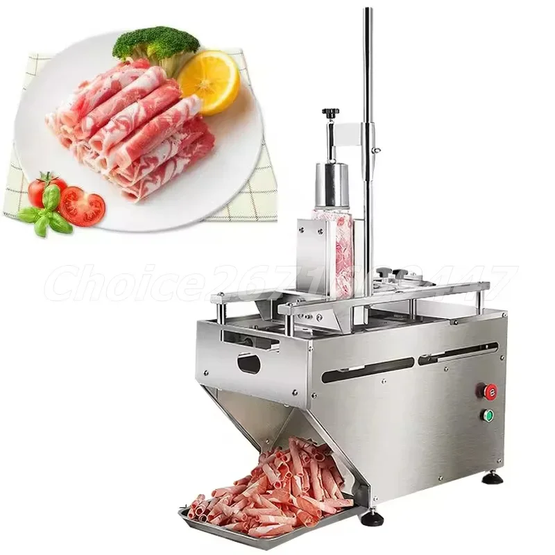 Commercial Electric Meat Slicer Machine Automatic Mutton Roll Grinder Beef Lamb Cutting Machine