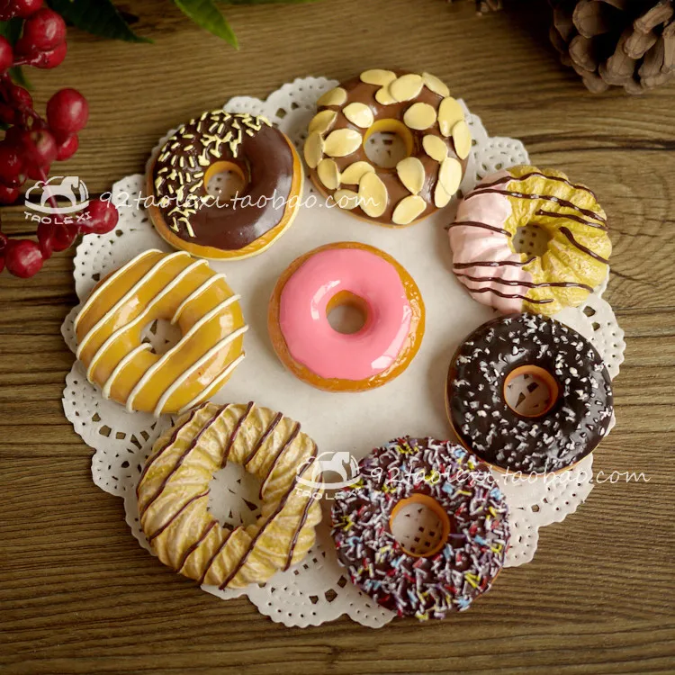 New Creative 3D Doughnut Bread Resin Refrigerator Sticker Magnet Whiteboard Sticker