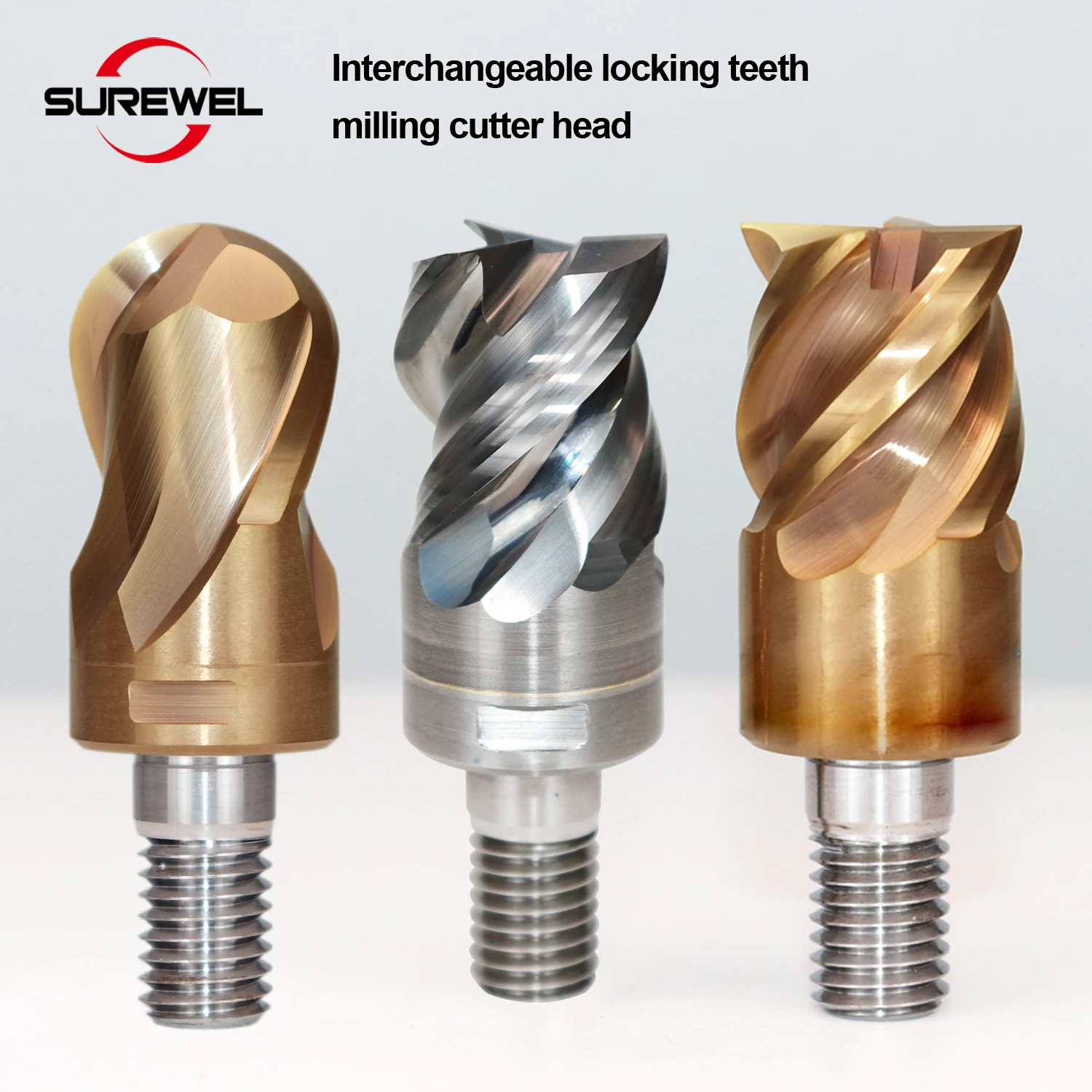 

CNC Modular Type Screwed Connection Milling Cutting Head M5 M6 Thread Round Nose Ball Milling Anti-vibration Split Flat Endmill