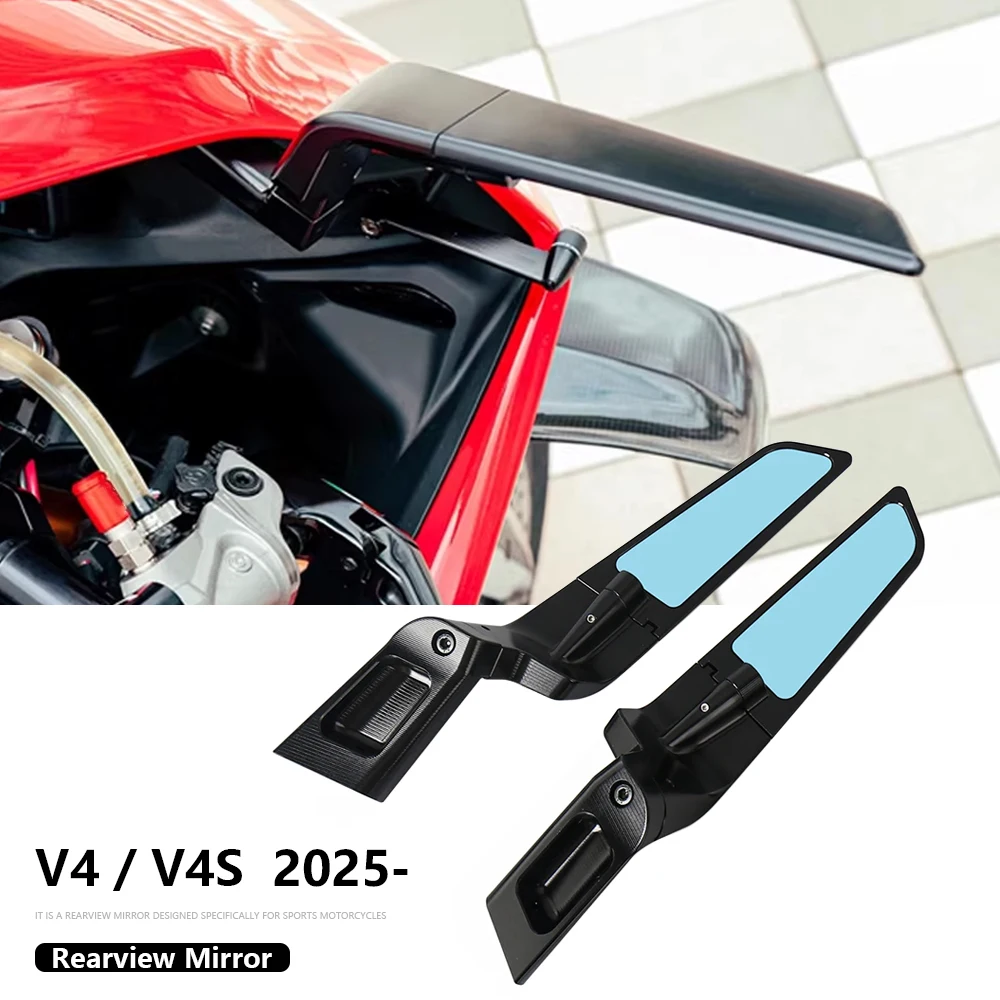 

Panigale V4 Motorcycle Accessories Side View Mirror Rearview Mirrors Kits Rotate Adjustable For Ducati PANIGALE V4S 2025 2026