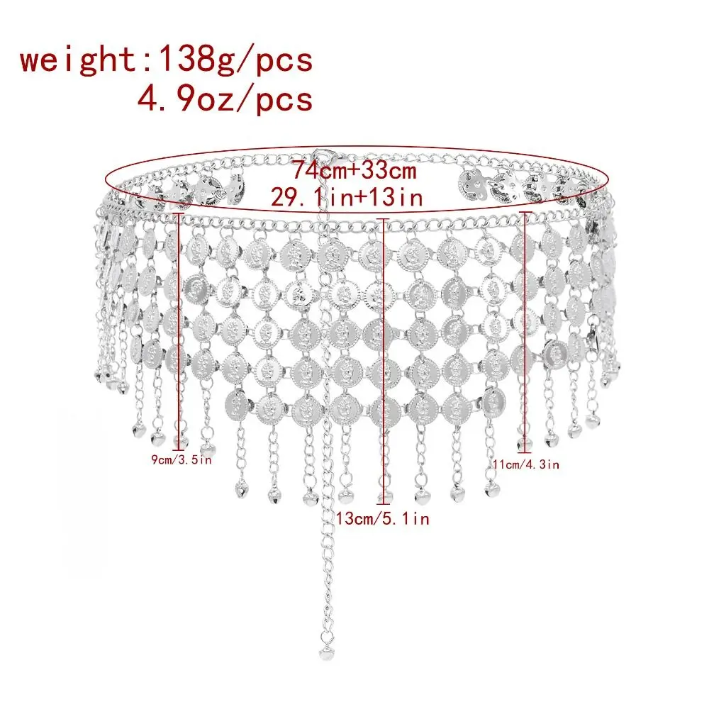 خمر الهند الرقص الشرقي الذهب والفضة اللون الخصر سلسلة الغجر التايلاندية التركية الجوف زهرة سلسلة أحزمة فستان الأفغاني أحزمة المغربي #6