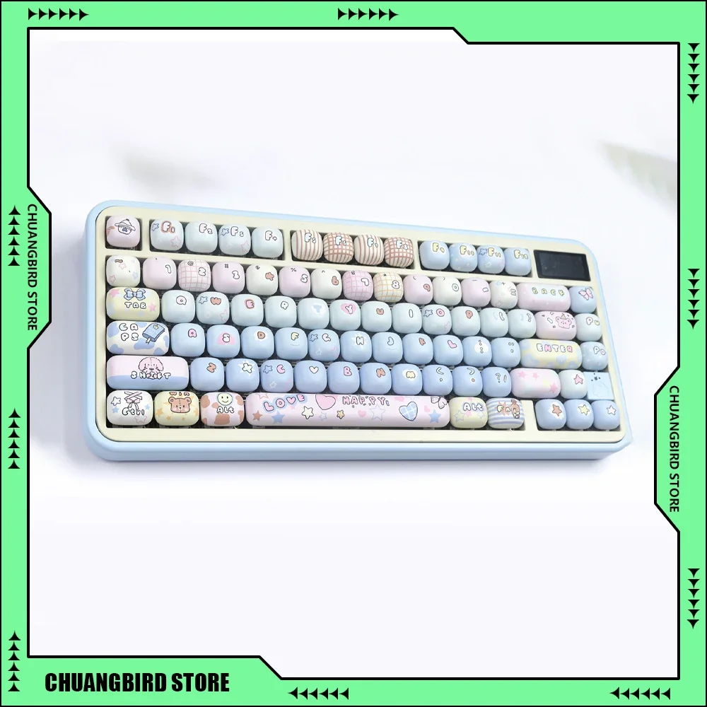 MOG Steamed Bread Key Caps Bread Bear Full Set PBT Sublimation Separate Space Mechanical Keyboard Gaming Accessories Game Keycap