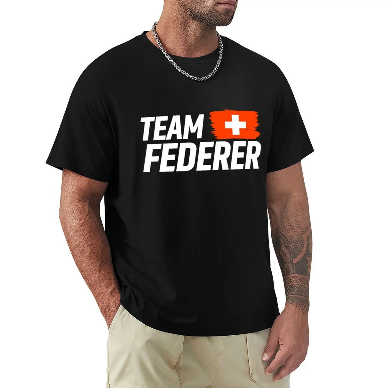 Team Federer Switzerland flag T-Shirt Outdoor Activity Sports T-Shirt