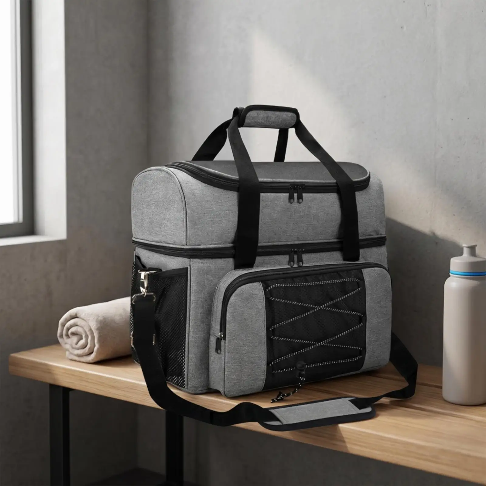 Sport Equipment Tote Professional Two Ball Oxford Storage Backpack for Bowling Supplies and Travel