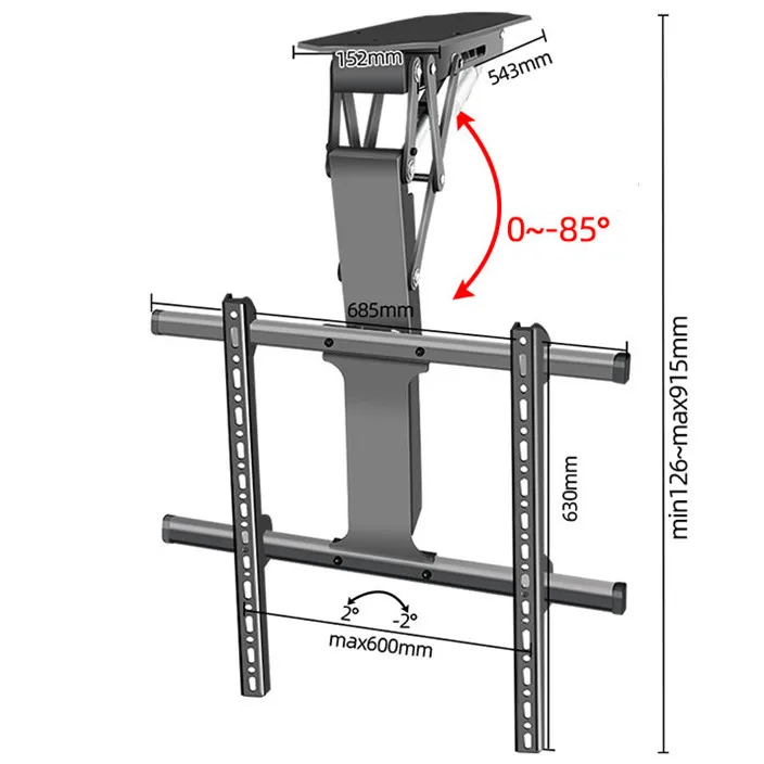 Motorized Flip Down Foldable Electronic Video Ceiling TV Wall Mount  Bracket