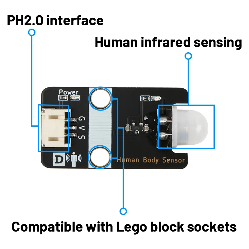 Human infrared sensor module, human infrared induction, pH 2.0 interface pyroelectric probe Applicable to arduino microbit esp32