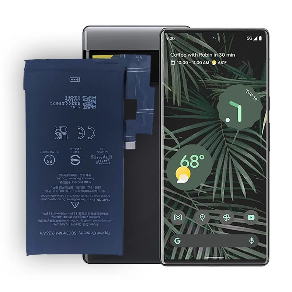 Batería de repuesto 100% original y nueva GMSB3 G63QN GLU7G para Google Pixel 6 6 Pro 6A, baterías recargables + herramientas 5