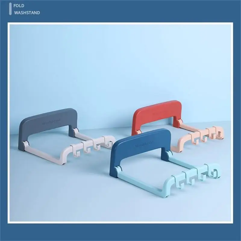 Washbasin Stand Portable Home Bathroom Wall-mounted Foldable Hook Basin Bracket With Rounded Edges And Corners Storage Rack