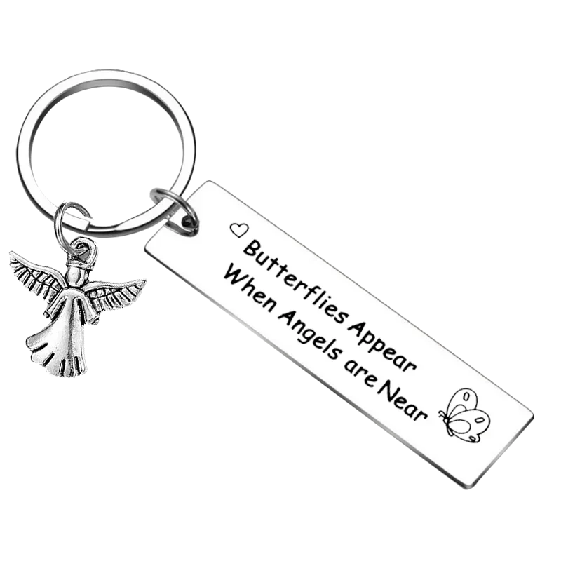 Butterfly Memorial Gift Keychain Pendant Butterflies Appear When Angels Are Near Key Chains Sympathy Gift Baby Memorial Gift