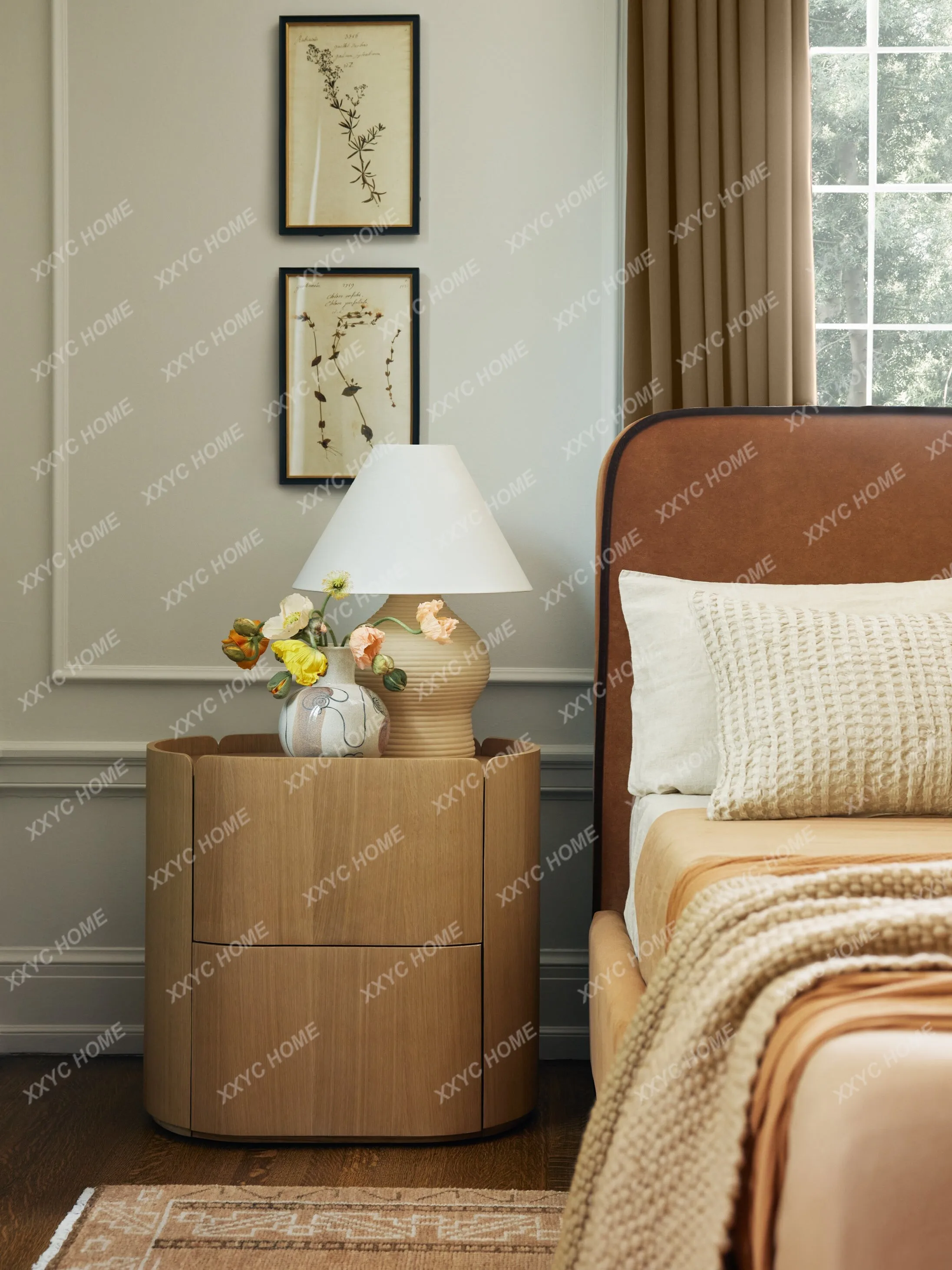 Wabi Sandy Wind Bedroom Simple Bedside Table Medium Antique Household Living Room Dining Side Cabinet Small Apartment