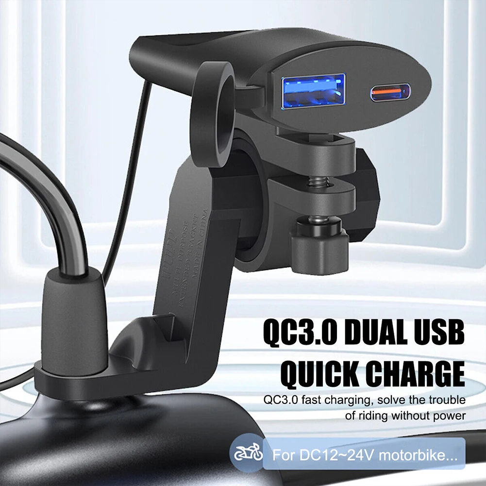 

Зарядное устройство для мотоцикла с двумя USB-портами, 12 В, 24 В