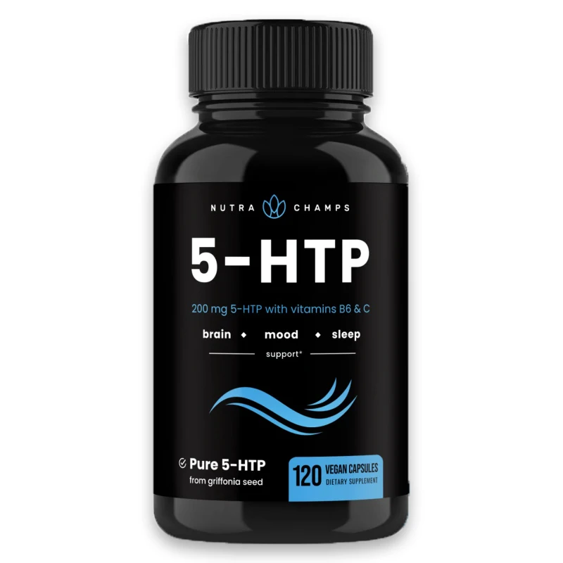 5-htp-supplement Met 200 Mg Serotonine Met Vitamines B6 En C | Ondersteunt Stressverlichting, Gezondheid Van De Hersenen, Stemming, Slaap