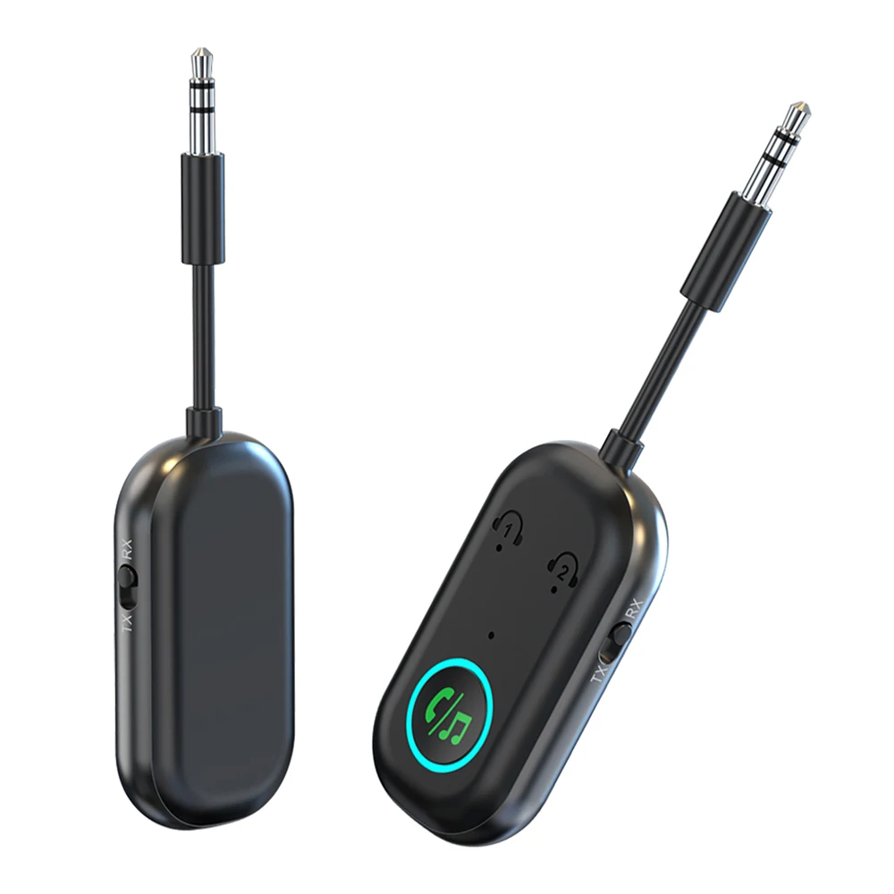 2-in-1 Bluetooth Adapter Transmitter Receiver Bluetooth 5.3 Wireless 3.5mm Adapter Stereo for Earphones TV Car Audio 