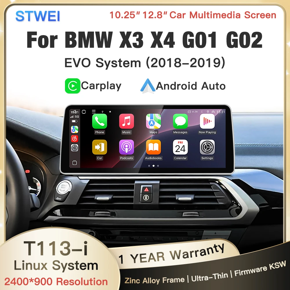 Stwei 2026 New Linux System 10.25 12.8inch Thin Screen For BMW X3 Series G01 G02 EVO Wireless CarPlay Auto Car Video Players