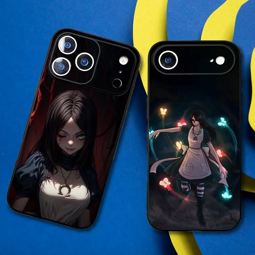 

Alice Madness Returns Phone Case For iPhone17,16,15,14,13,12,11 Plus,Pro Max Soft Black Cover