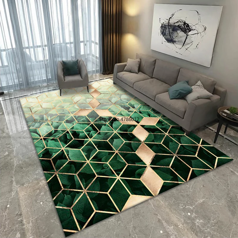 200X300CM Customizable Living Room Coffee Table Sofa Bedside Bedroom Gold Diamond Velvet Carpet Study Balcony Kitchen Floor Mat