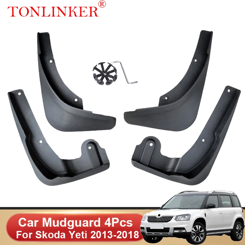 

TONLINKER Car Mudguard For Skoda Yeti 5L 2013 2014 2015 2016 2017 Mudguards Splash Guards Fender Mudflaps 4Pcs Accessories