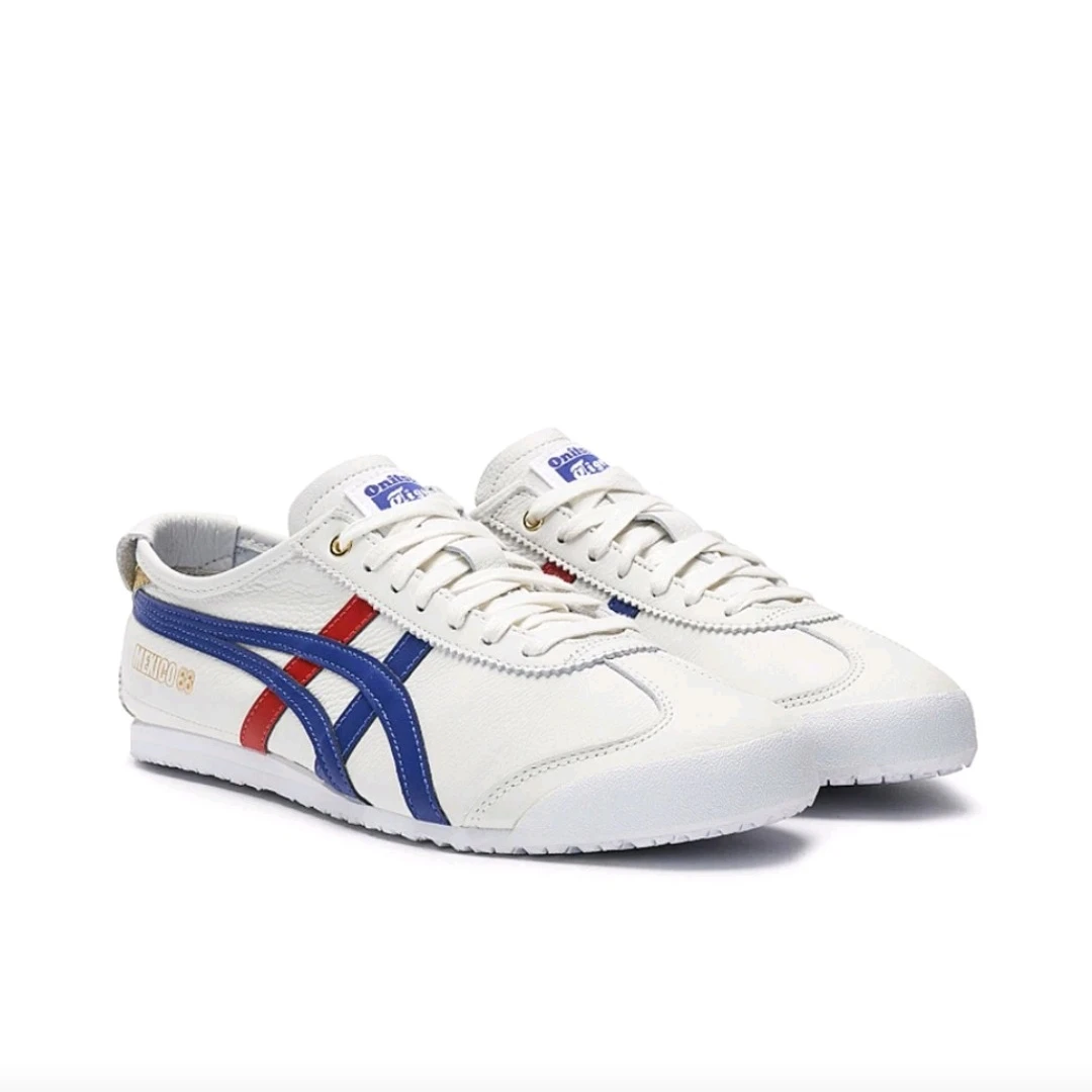 أحذية Onitsuka Tiger MEXICO 66 للرجال والنساء للتزلج، عصرية، أحذية رياضية خارجية، أزرق/أبيض #2
