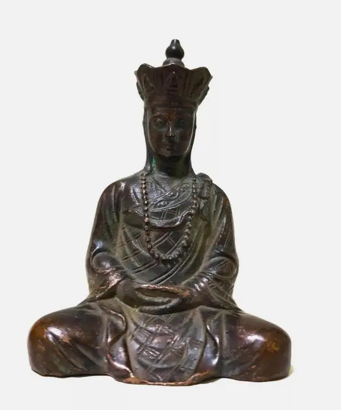 Antique bronze Tibetan Ksitigarbha Buddha Buddhism Bodhisattva statue 9cm