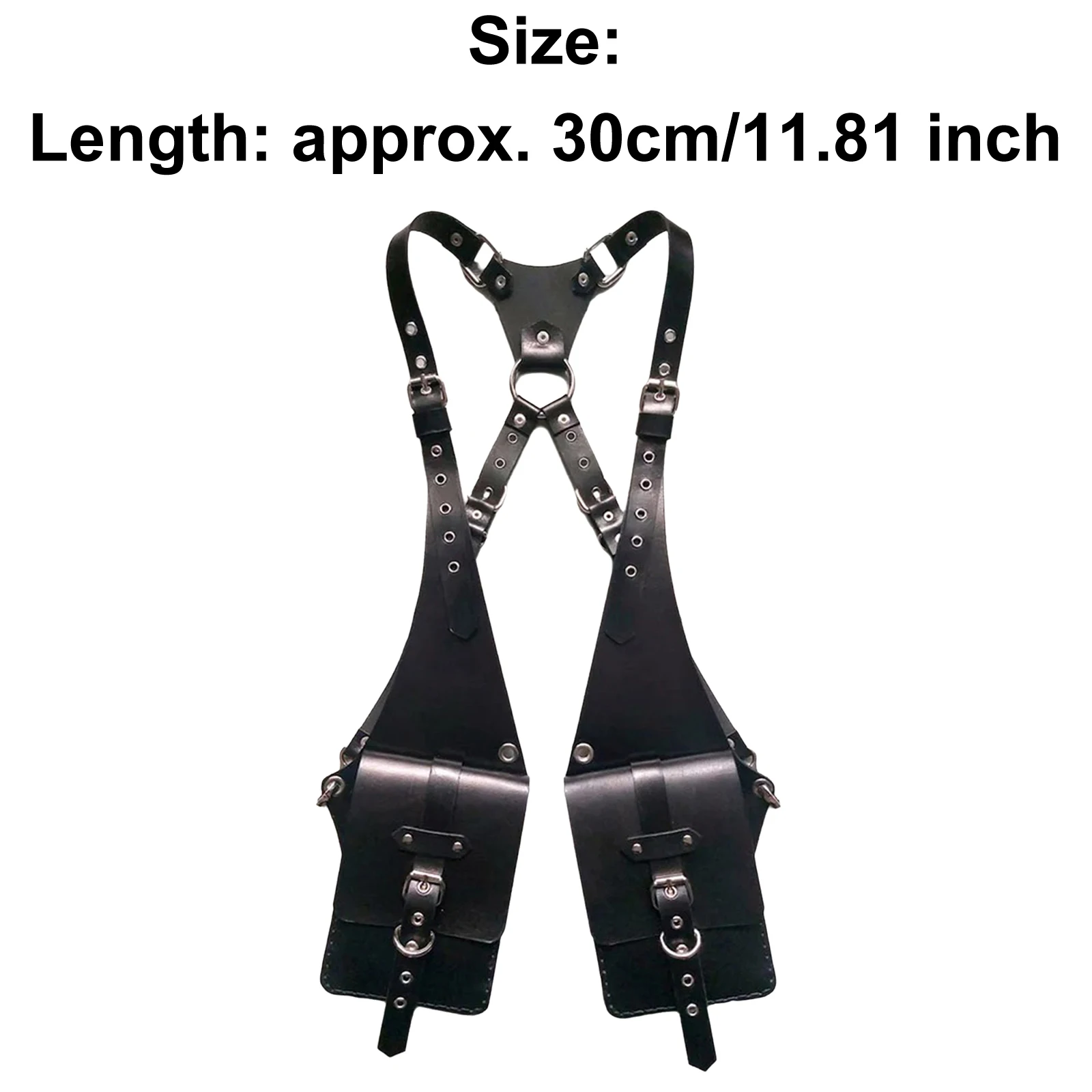 Unisex Faux Leather Medieval Punk Backpack Adjustable Length Retro Bag Costume Accessory Shoulder Strap Underarm Cross-body Bags view 3
