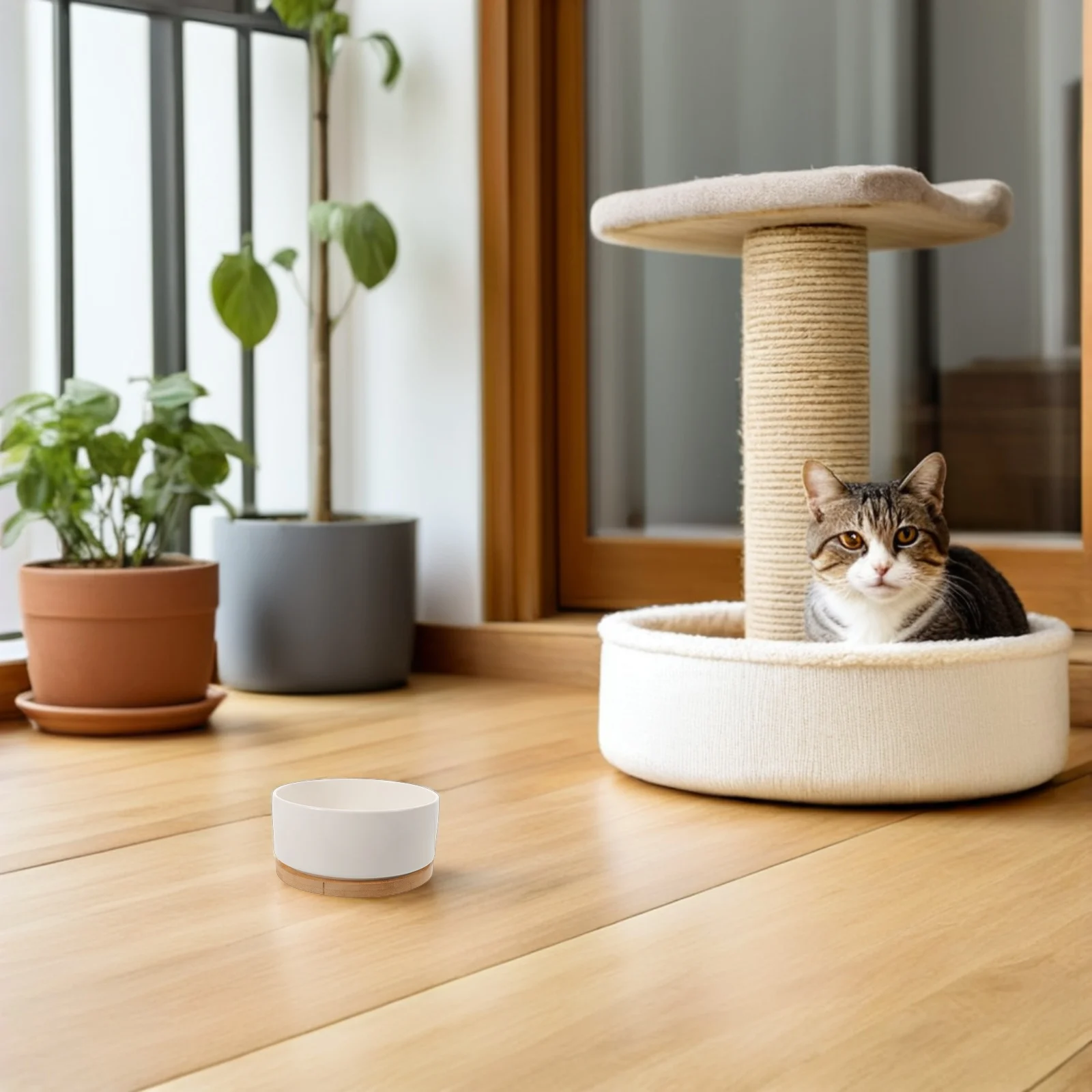 

350Ml Heated Ceramic Cat Bowl Set - Thermal Pet Feeder for Water and Food - Winter Indoor Outdoor Use - USB Warm Bowl for Cats