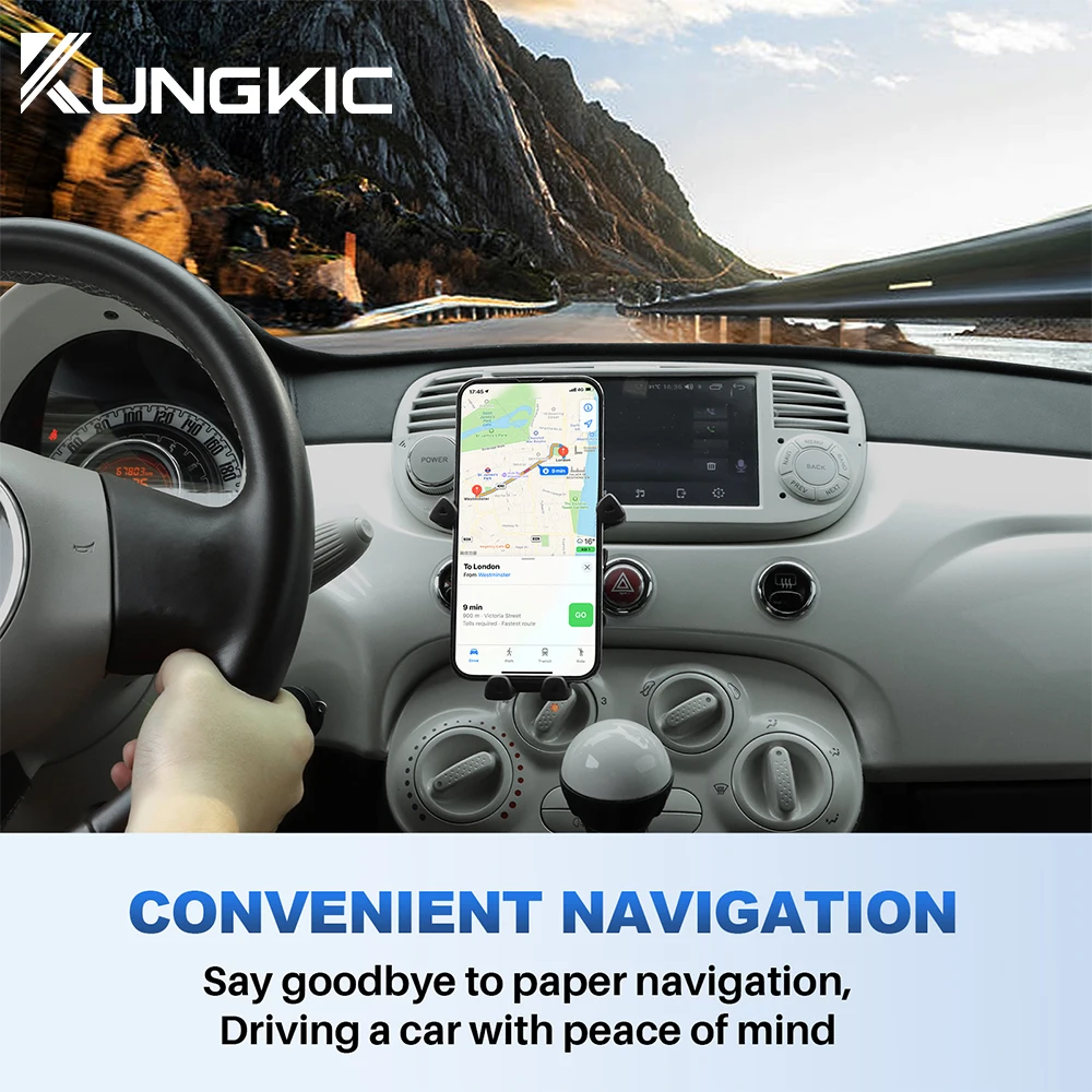 

Gravity Car Phone Holder Mount Fit For Fiat 500 2008 2009 2010 2010-2023 Abarth 595 2012-2023 LHD RHD Mobile Phone Stand Bracket