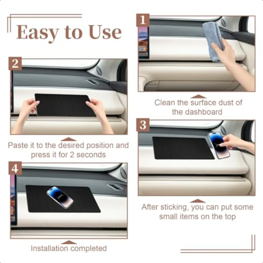 داش حصيرة للسيارة المضادة للانزلاق لوحات القيادة حصيرة 10.8x6.4 لوحة القيادة لزجة منصات سيارة داش سجادة ضد الإنزلاق لوحة القيادة اكسسوارات لخلية Ph