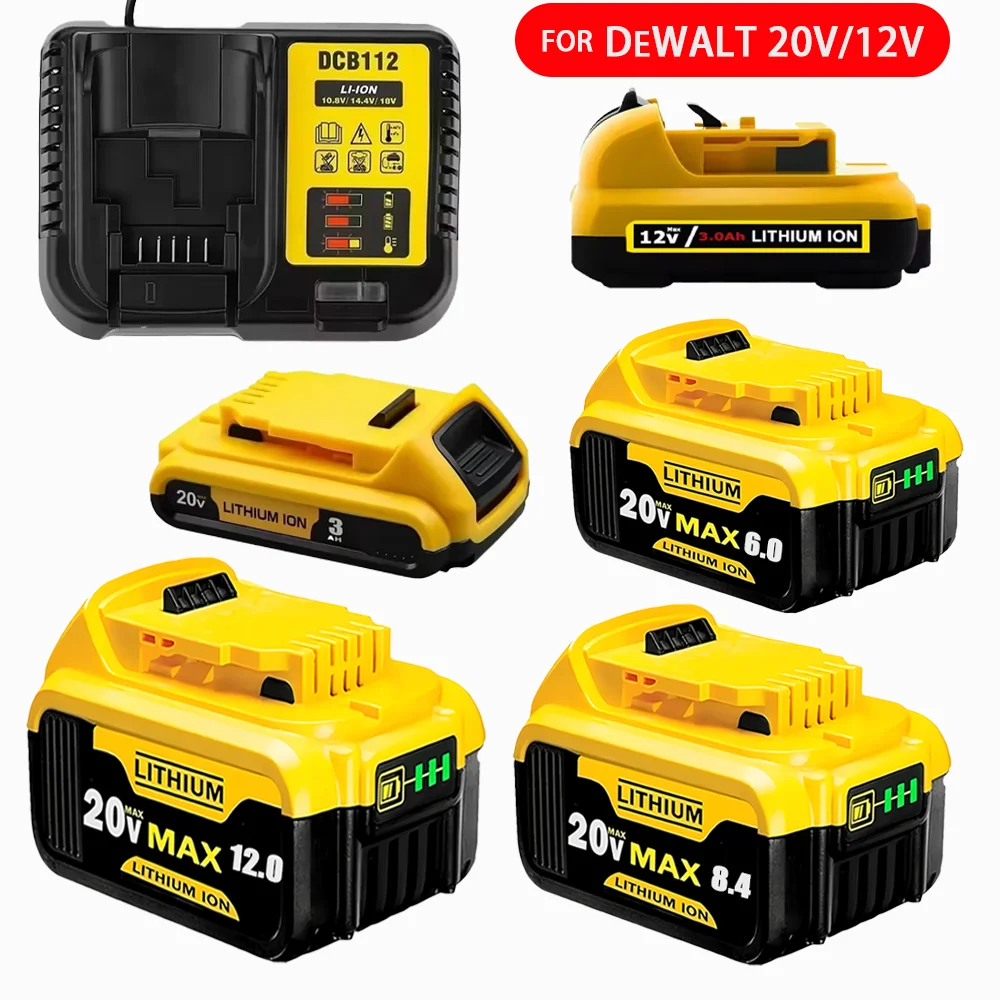 

New 100% Original 6000mAh 20V for Dewalt Power Tool Battery DCB206 20V 12.0Ah Battery DCB206 20V Battery DCB200 DCB205 DCB206