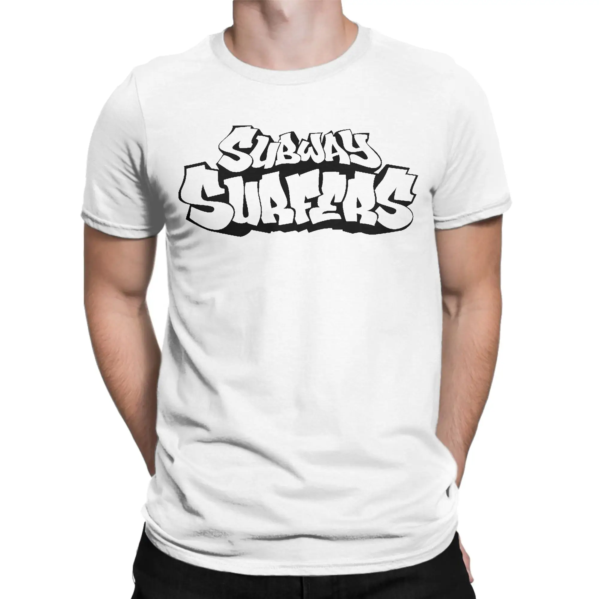 Game Subway Surfers T Shirt Pure Cotton Vintage T-Shirt Crew Neck Parkour Sport Tee Shirt Short Sleeve Clothing 4XL 5XL 6XL