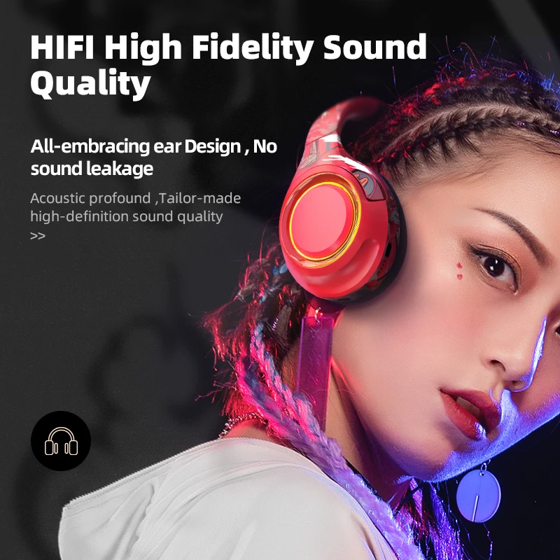 POLVCDG Bluetooth Headphone Gaming Headphone Noise cancelling headphone with microphone for mobile phone PC Android, IOS