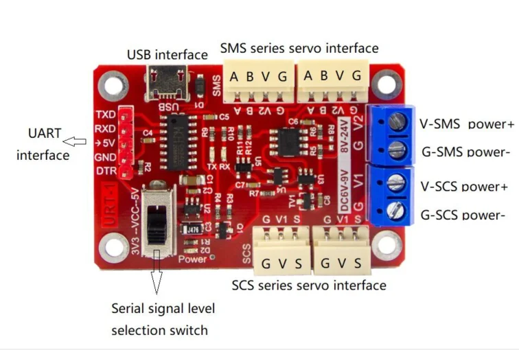 Feetech FE-URT-1 Multi function serial port signal converter USB/URAT to SMS Servo (RS485) &SCS Servo(TTL)