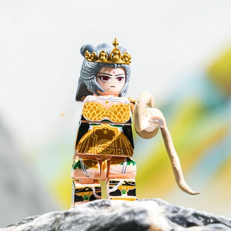 Black Myth Wukong Female Version of The Four Heavenly Kings Magic Gift Tide Play Building Blocks People Model Ornament Toy Gift