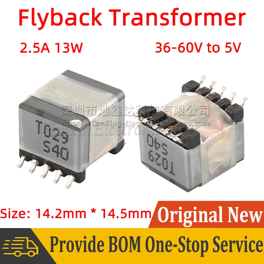 

2pcs EP13 Type T029 SMD POE Flyback Transformer 36-60V to 5V 2.5A 13W Switching Power Supply Transformer For MAX5884A MAX5874E