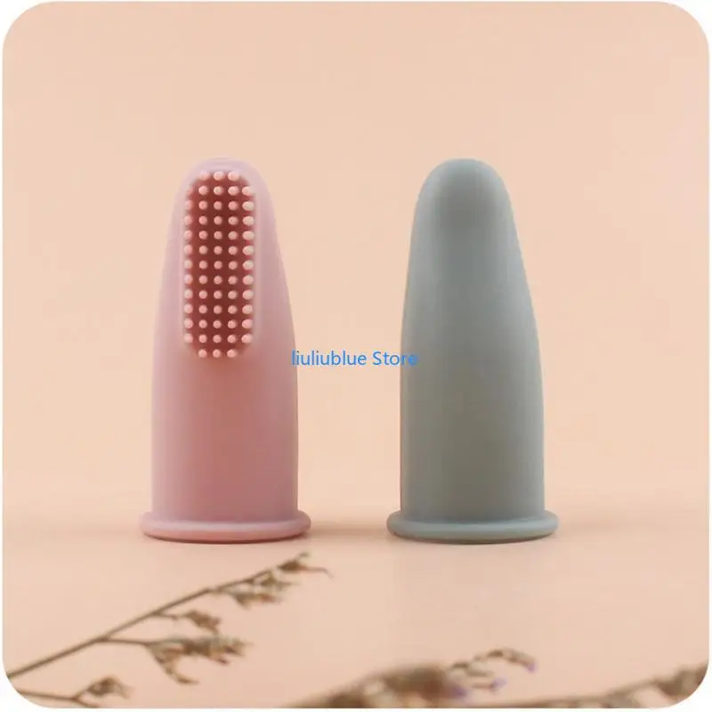 الغذاء الصف سيليكون الطفل فنجر فرشاة الأسنان الرضع طفل أطفال لينة العناية بالفم النظافة تدليك شعيرات فرشاة أسنان 62CF #5