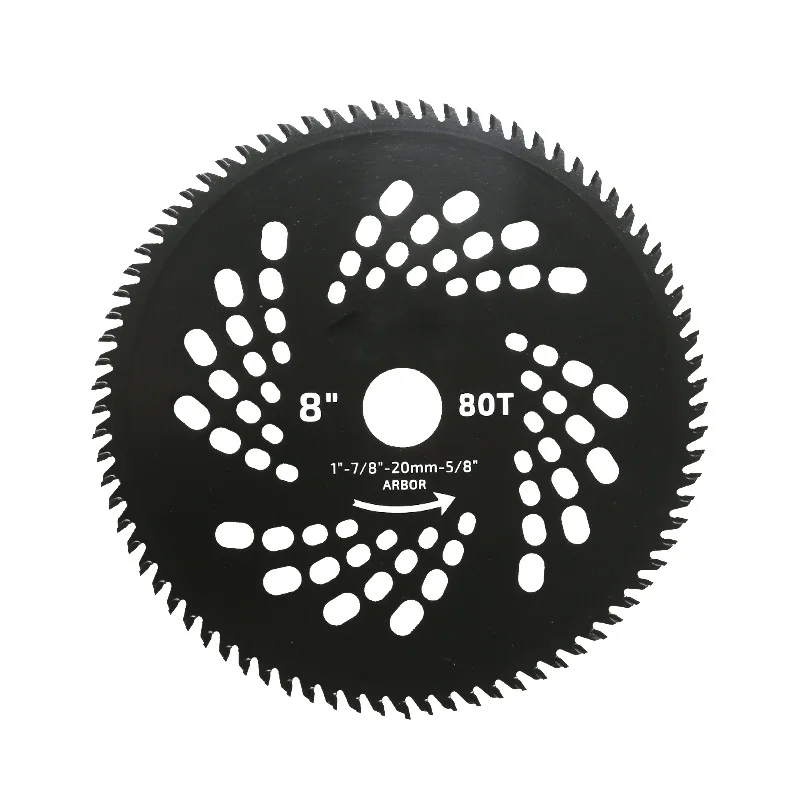 1pcs 80T Lawn Mower Blade 8inch Trimmer Blade Replacement Cutting Disc Garden Lawnmower Accessory