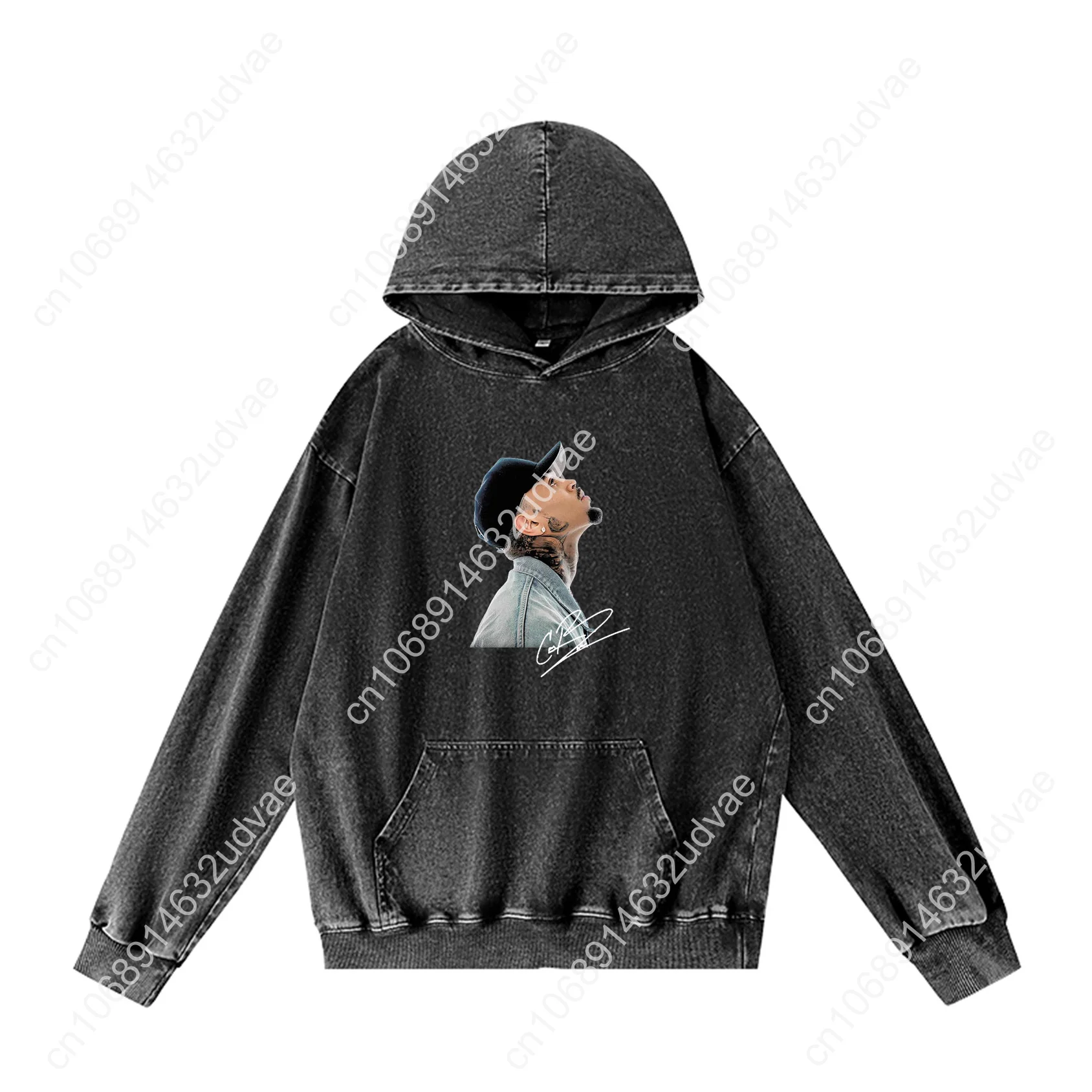 Chris Brown Hoodies Retro Hooded Sweatshirt Man Woman Teenager Vintage Pullover Sweat Shirt with Pocket Oversized Custom Tops