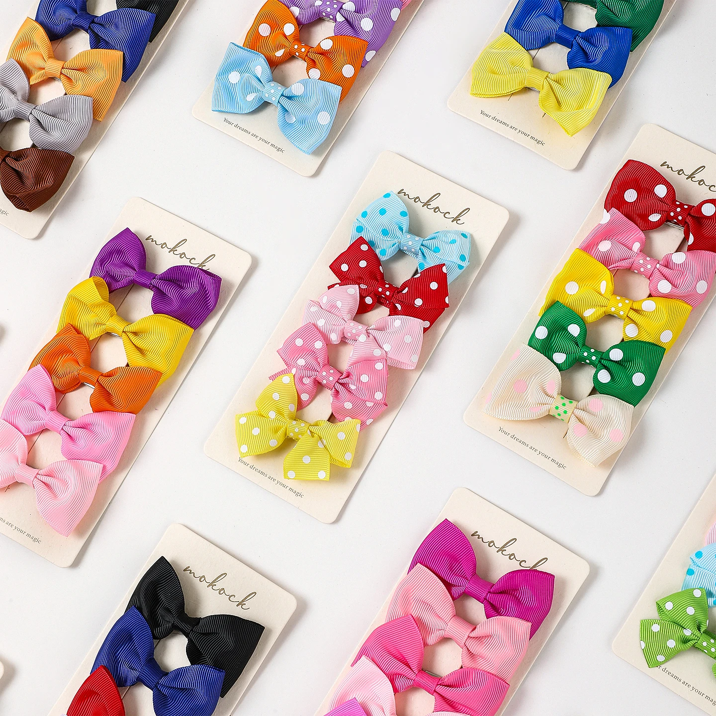 

2026 Fashion Printed Bow Hair Clips Candy Color 10Pcs/Set Cute Kids Hairpins Classic Toddler BB Clips Girls Barrettes Childr