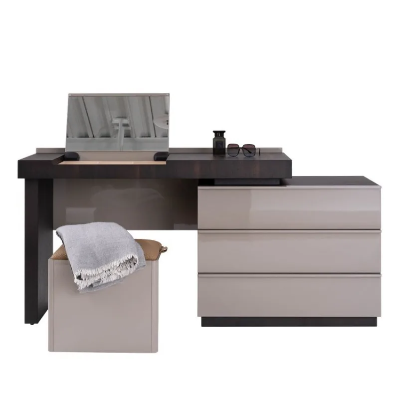 

Italian minimalist bedroom dresser, solid wood smoky dresser, storage cabinet