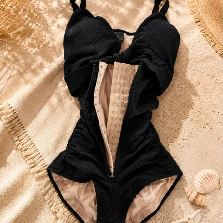 No Sleeves Durable Swimsuit Geometric with Triangle One Swimsuit European and American Casual Fitness Body Shaping for Women
