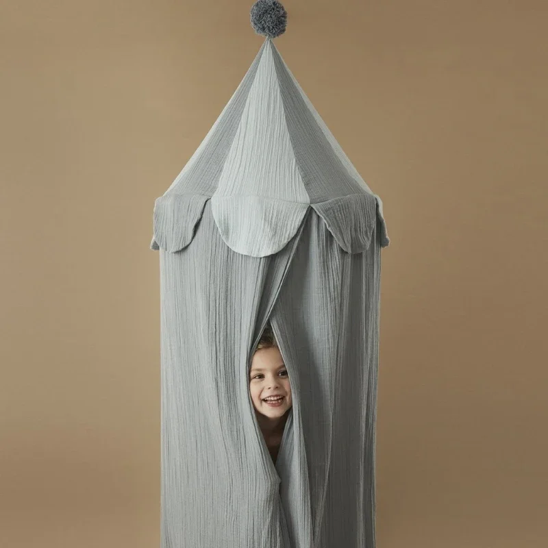 INS Nordic Baby Bed Play Tent Anti Mosquito Cotton Baby Canopy Mosquito Net Princess Bed Canopy Girls Room Decoration Bed Canopy view 4