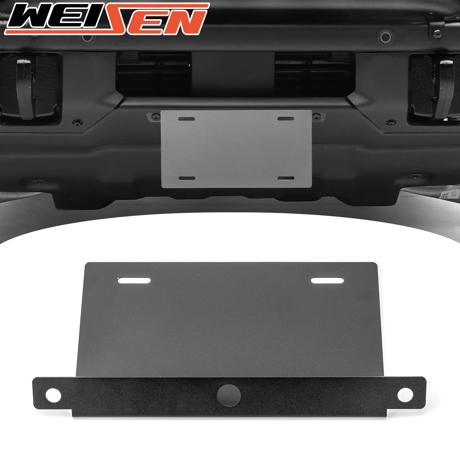 Car Front License Plate Holder Bracket Mount Modular Bumper NO DRILLING for 2021-2024 Ford Bronco 2 4 Door Accessories