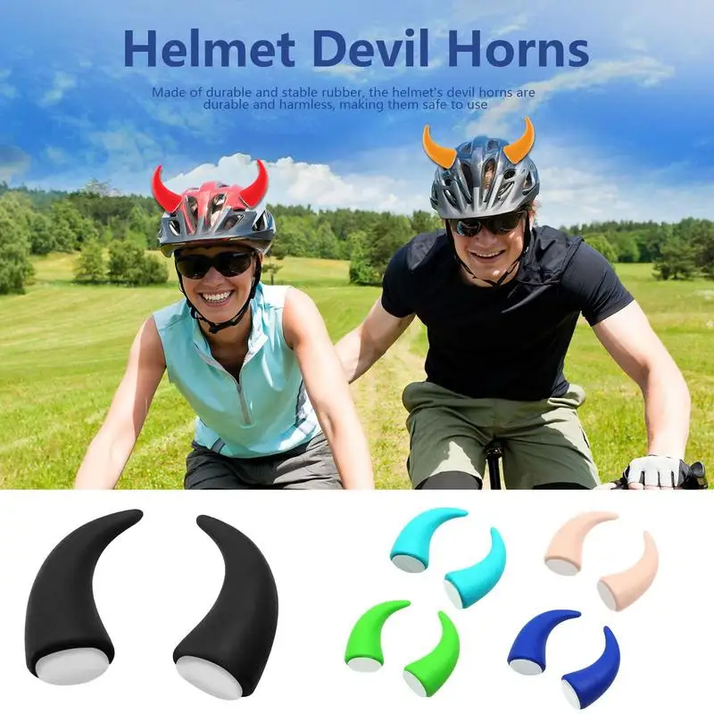 2Pcs Colorful Motorcycle Helmet Devil Horns Cat Ears Decor Universal Motorbike Bicycle Car Styling Decoration for Helmet Sticker