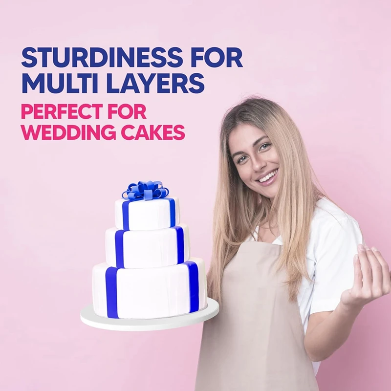 Cake Boards,12 Inch Cake Drum Cake Boards 12 Inch Round - Bend Resistant Multi-Layered Cake Base for Displays 5PCS