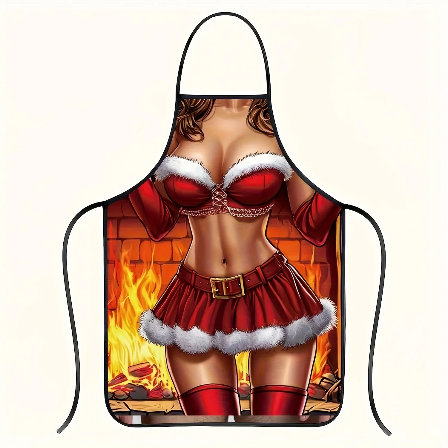 1pc Santa Claus Bikini Chef Apron - Kitchen Apron, Durable for Baking, Cooking, Christmas Parties - Fun Christmas Gift for Women
