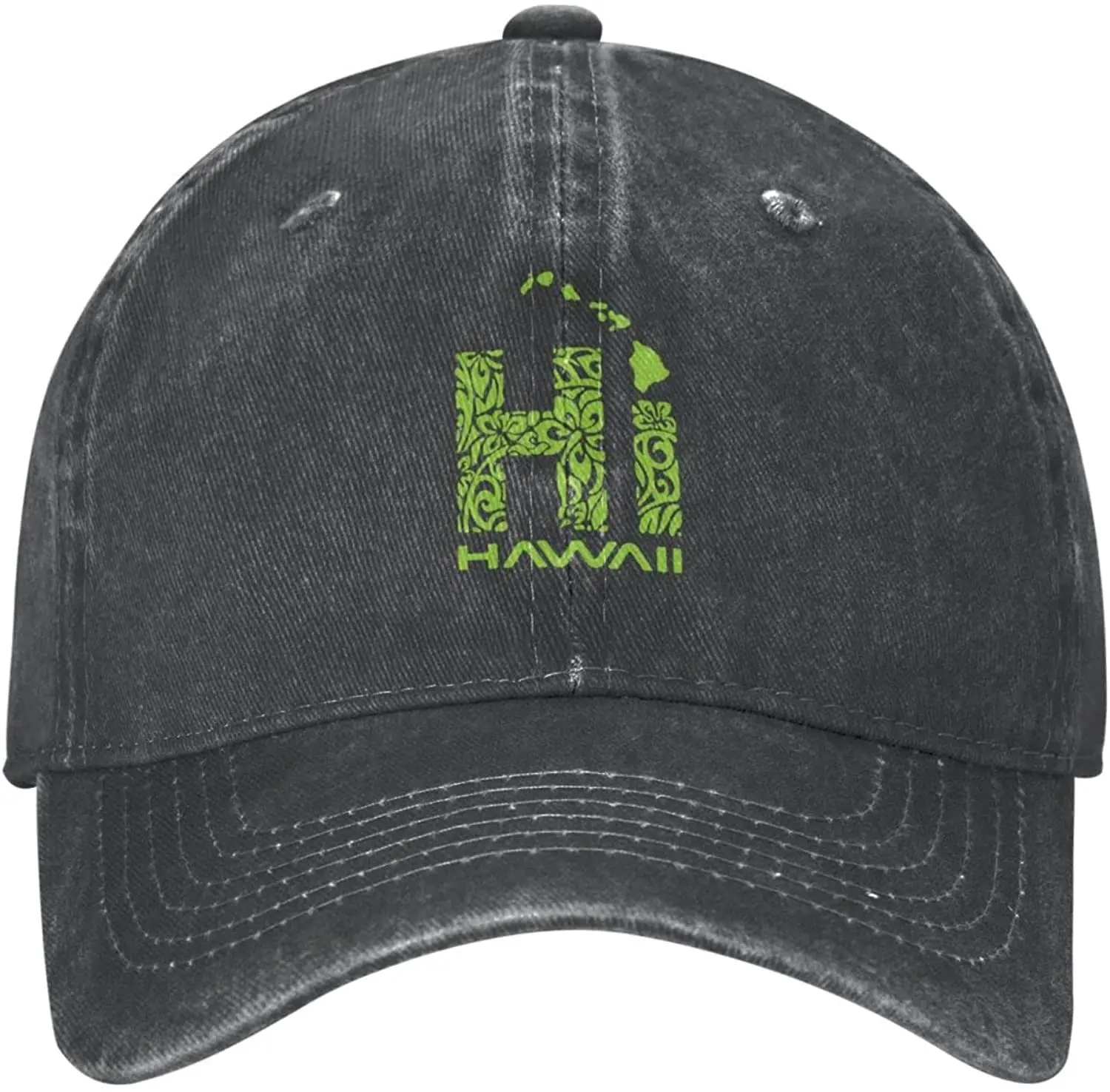 

Hawaiian Islands Tribal Hi Hawaii Printed Baseball Cap Denim Hats Funny Retro Dad Hat Adjustable Unisex Caps