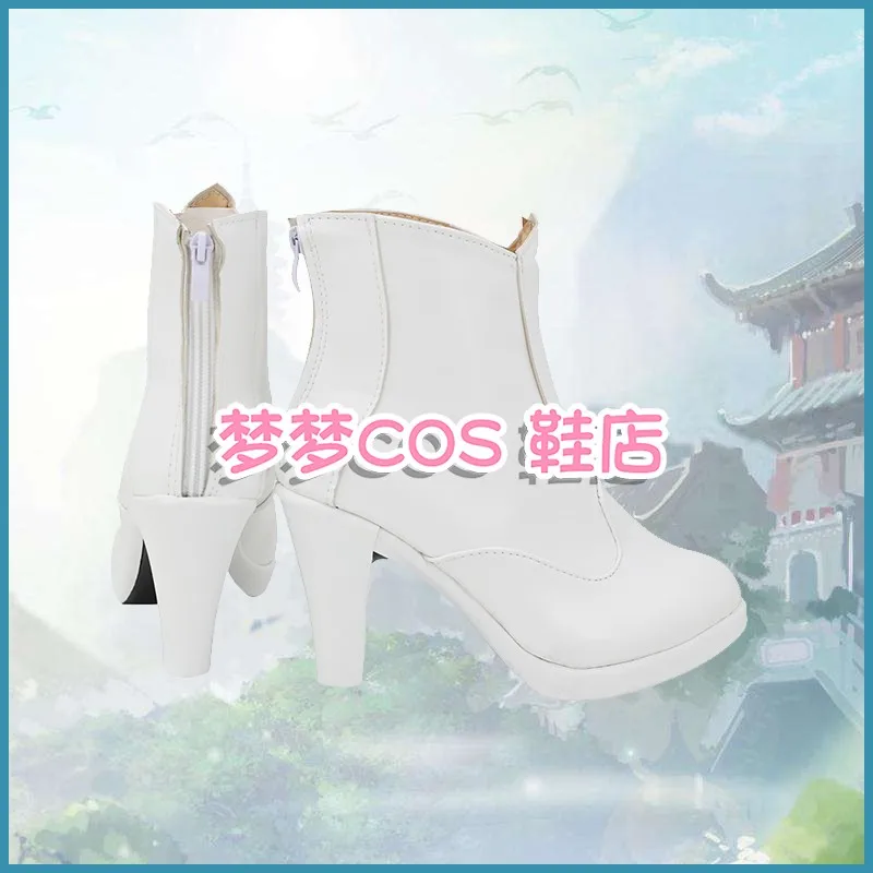 Jogo fatee/grandd orderr salvador toneriko morgan cosplay sapatos botas de couro branco do plutônio acessórios de carnaval de halloween